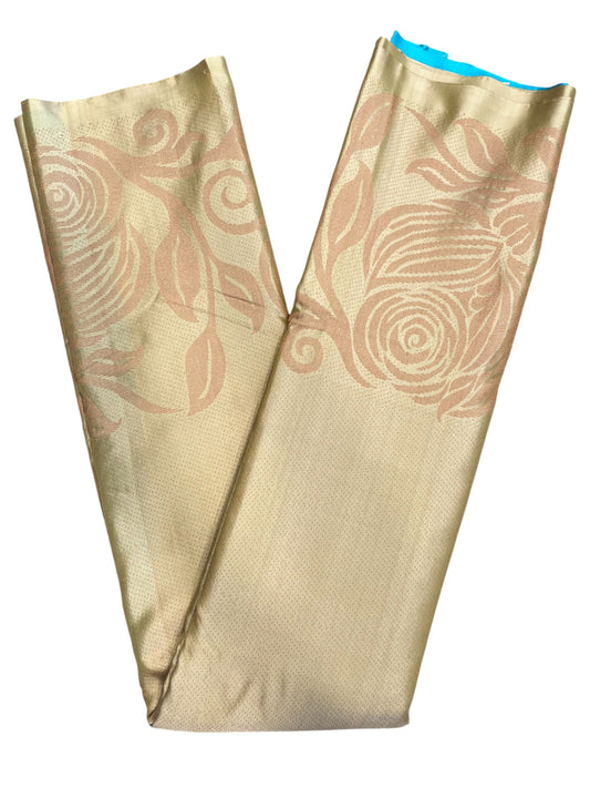 Southloom Pure Handloom Bridal Kanchipuram Silk Saree with Korvai Work(Yellow&Blue)