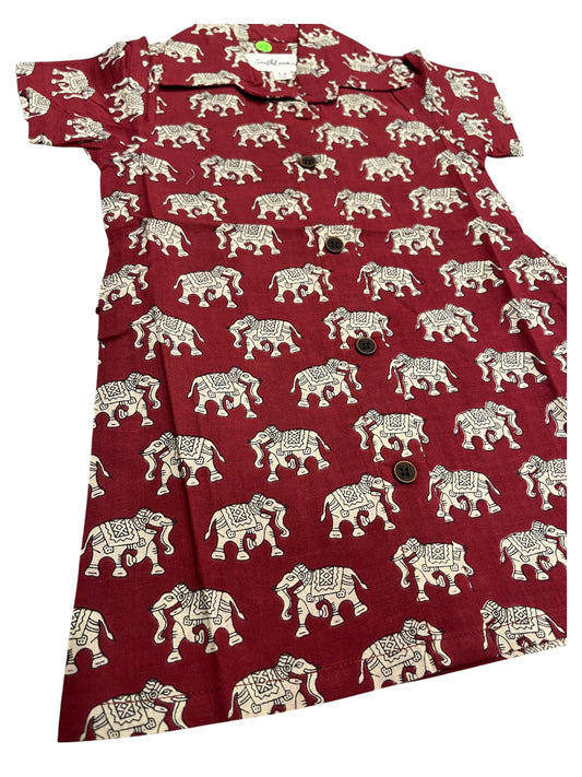 Southloom Pure Cotton Jaipur Printed Frocks for Girls (Age 1-2)