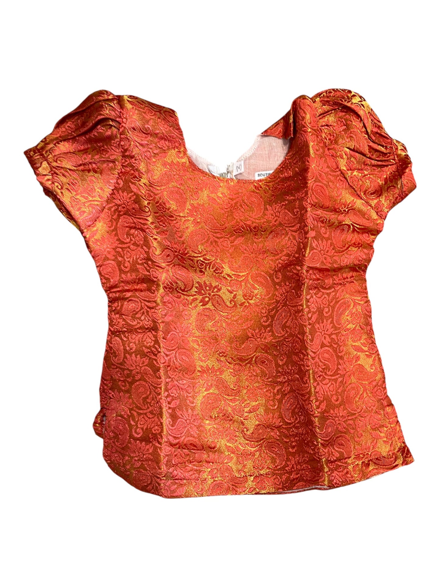 Southloom Kerala Tissue Kasavu Pavada Blouse for Kids