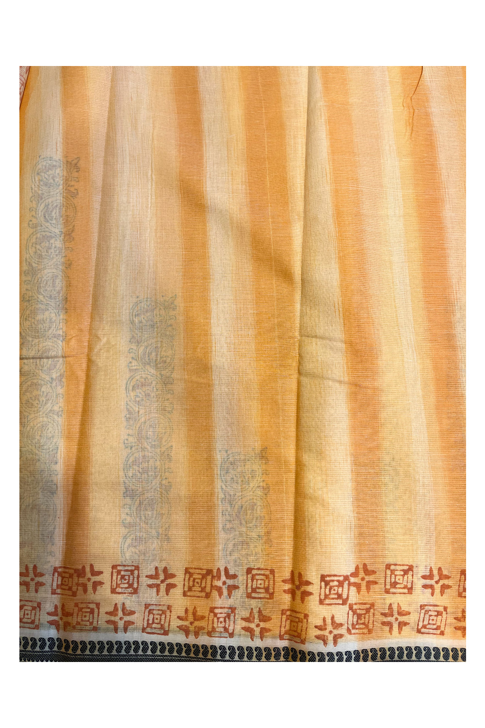 Southloom Cotton Kerala Kasavu Saree with Butta Works Across Body