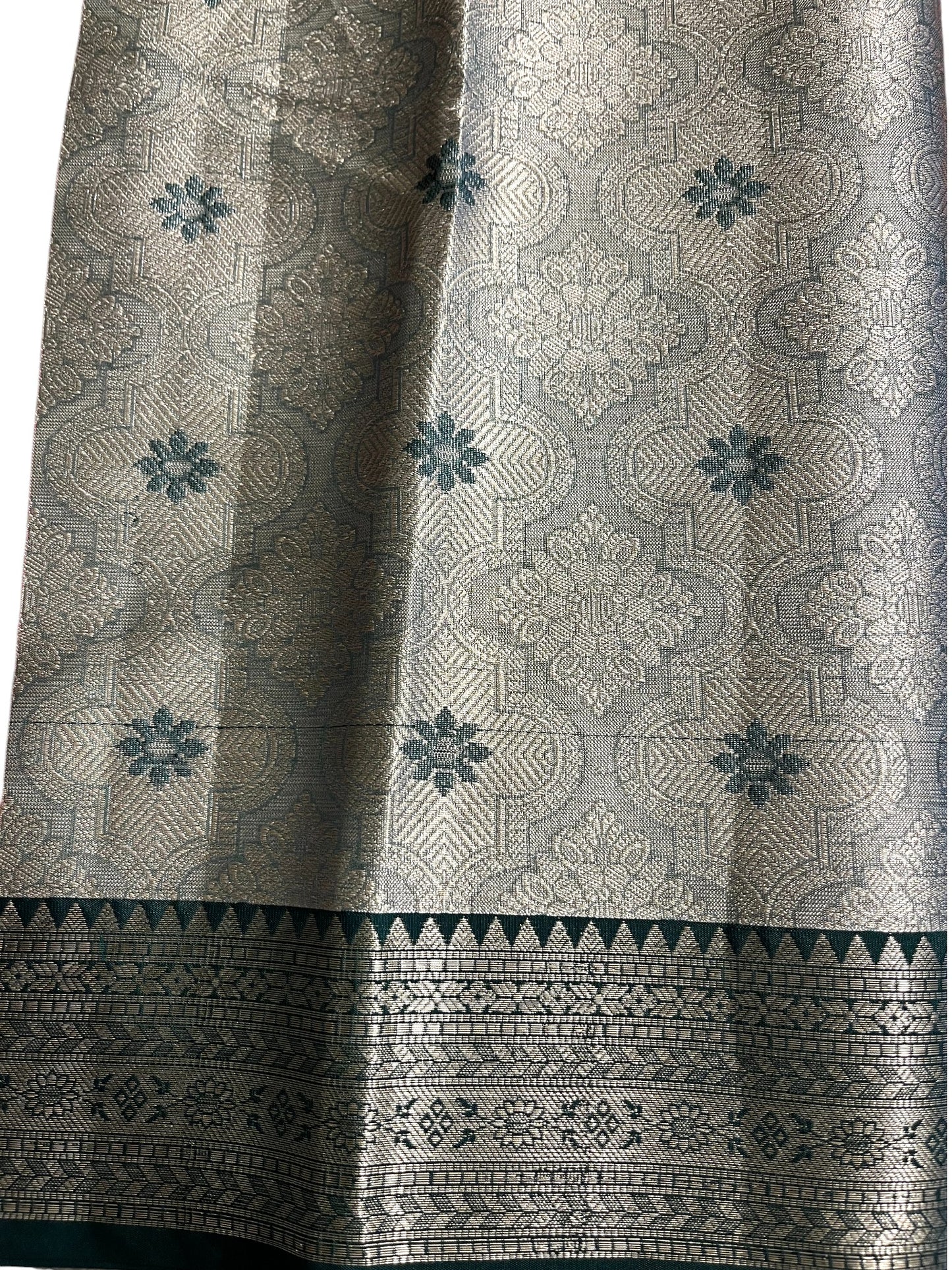 Southloom Semi Banarasi Katan Tissue Saree with Woven Work on Body and Borders