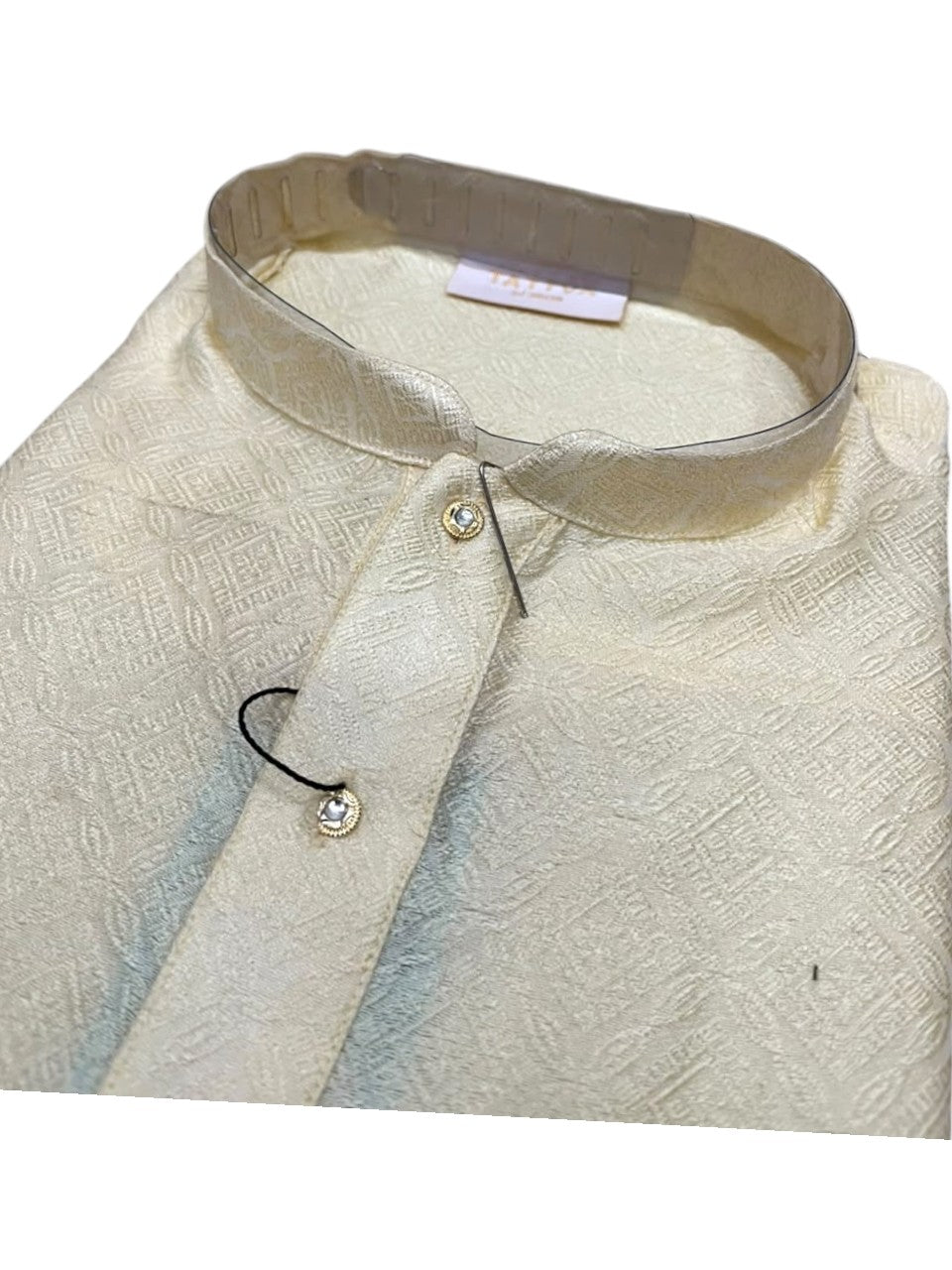 Southloom Yellow Woven Semi Silk Short Kurta for Men SL590