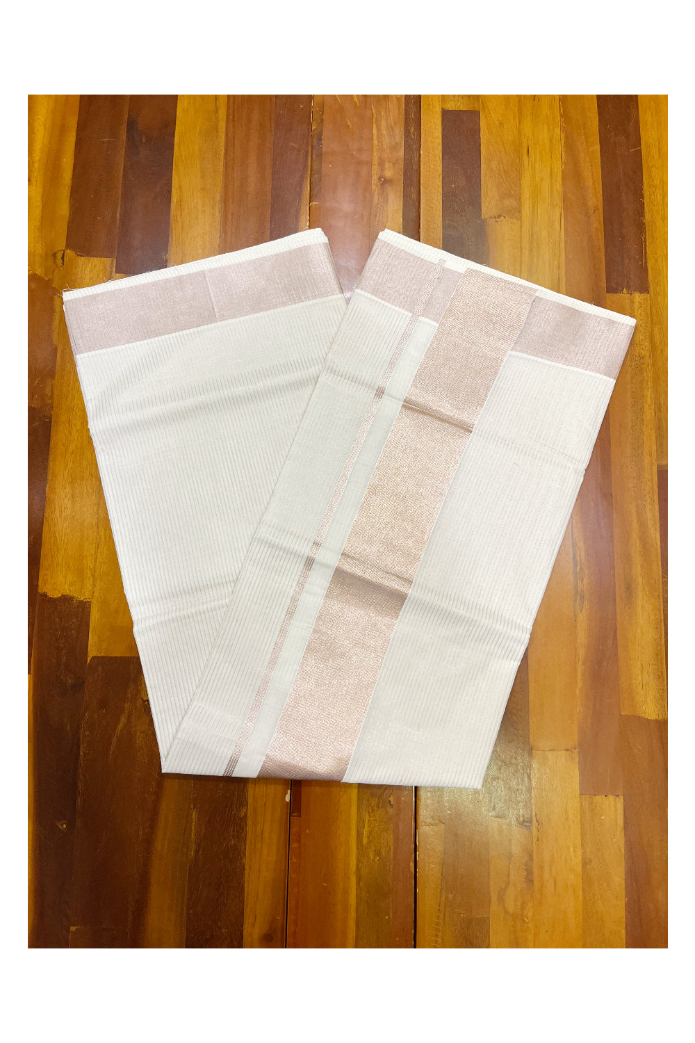 Pure Cotton Kerala Copper Kasavu Micro Lines Saree