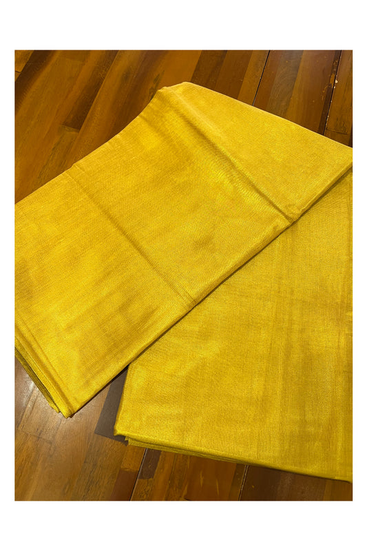 Southloom Semi Silk Yellow Tissue Saree With Embroidary Blouse Piece
