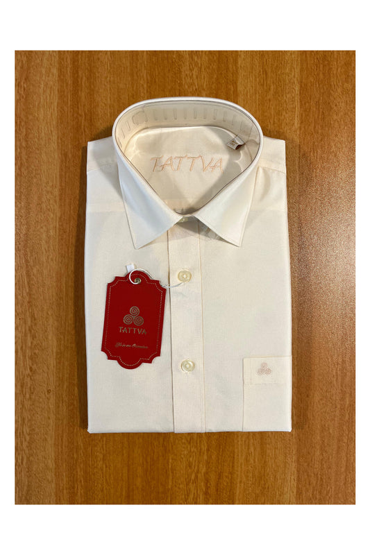 Southloom Semi Silk Off White Solid Shirt