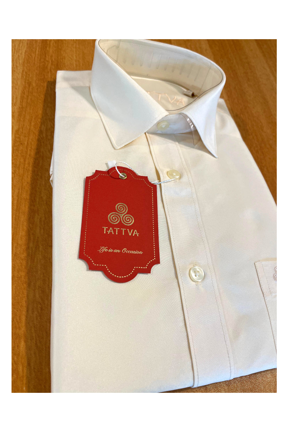 Southloom Semi Silk Off White Solid Shirt