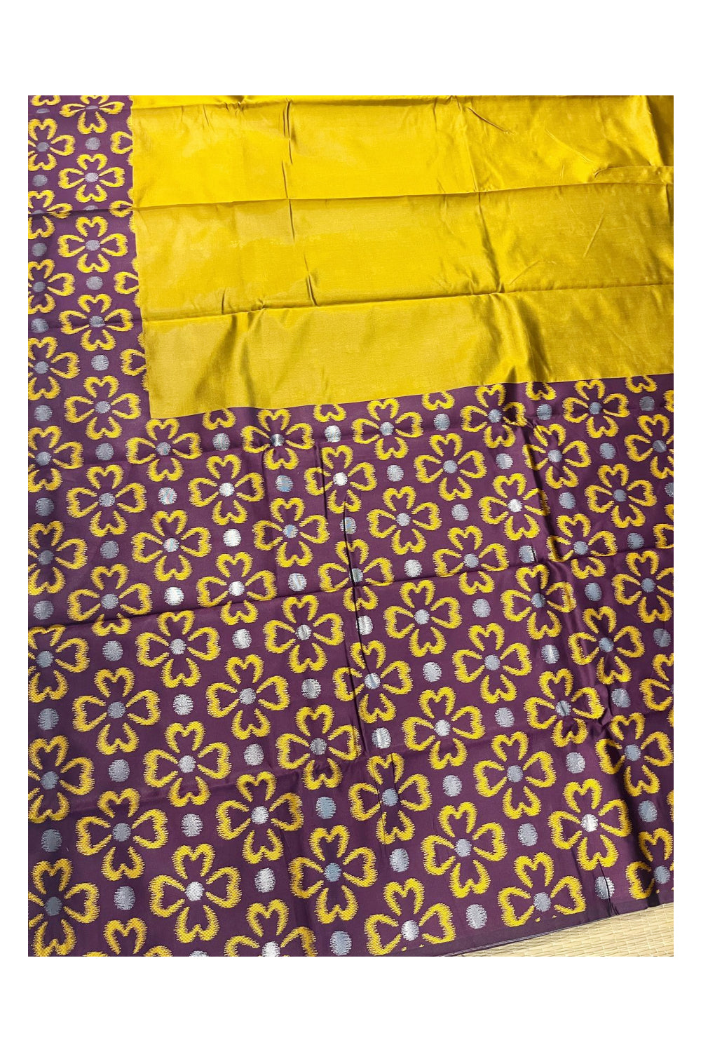 Southloom Kerala Designer Yellow Saree with Purple Border