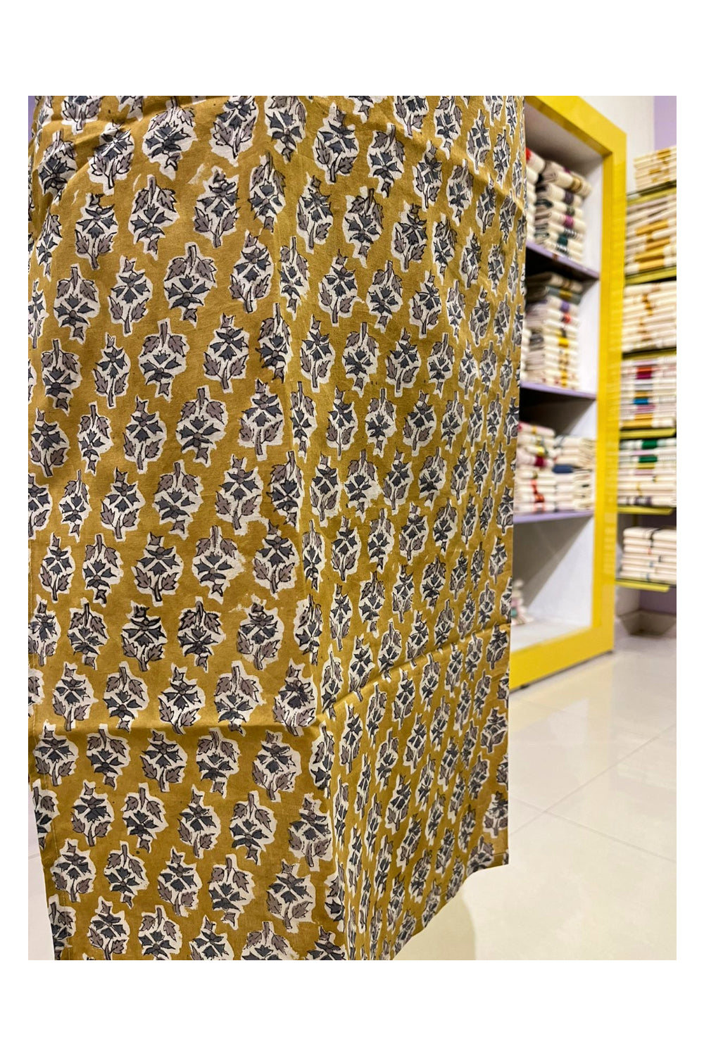 Southloom Stitched Cotton Kurti in Yellow Printed Designs