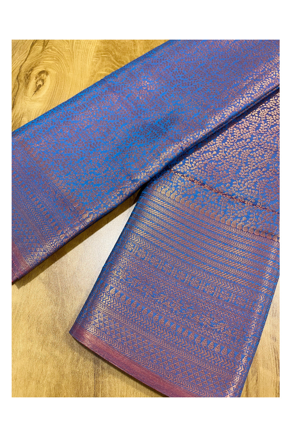 Southloom Premium Semi Silk Zari Work Brocade Saree in Bridal Blue with Matching Pallu