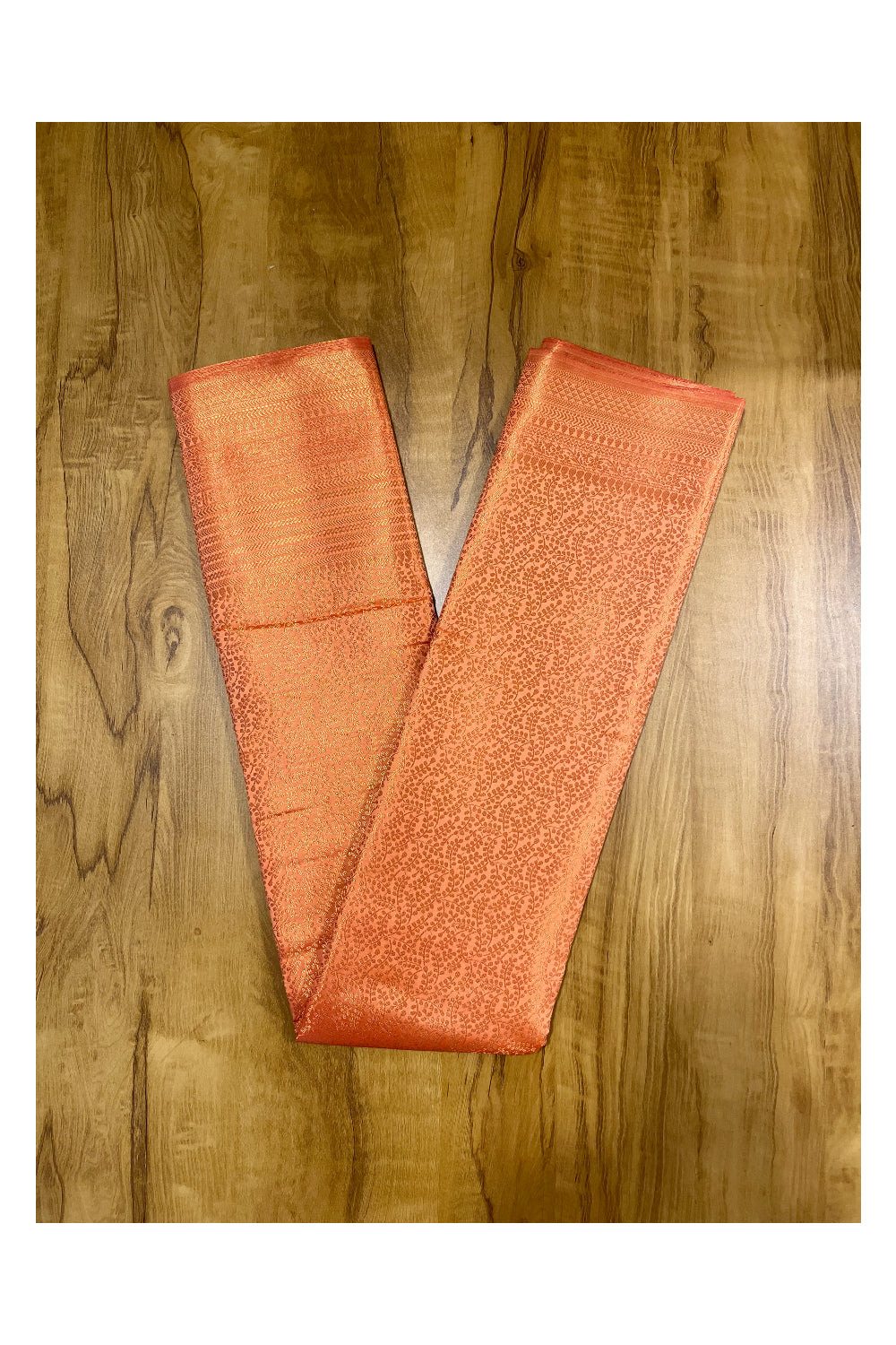 Southloom Premium Semi Silk Zari Work Brocade Saree in Bridal Orange with Matching Pallu