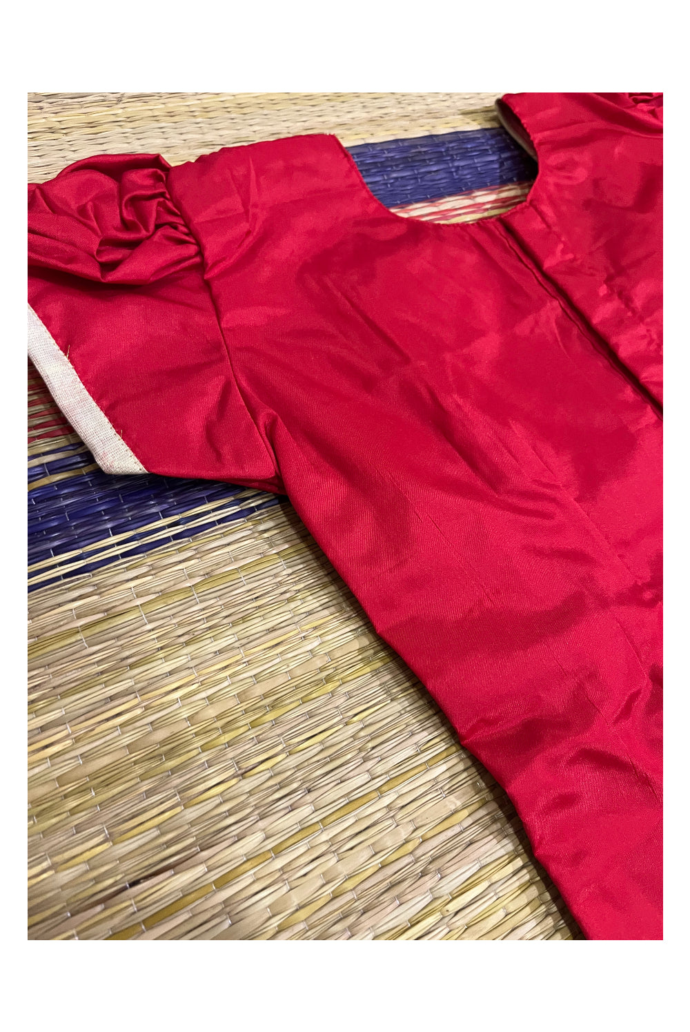 Southloom Kerala Red Pavada Blouse with Bead Work for Kids (Age 1 - 10)