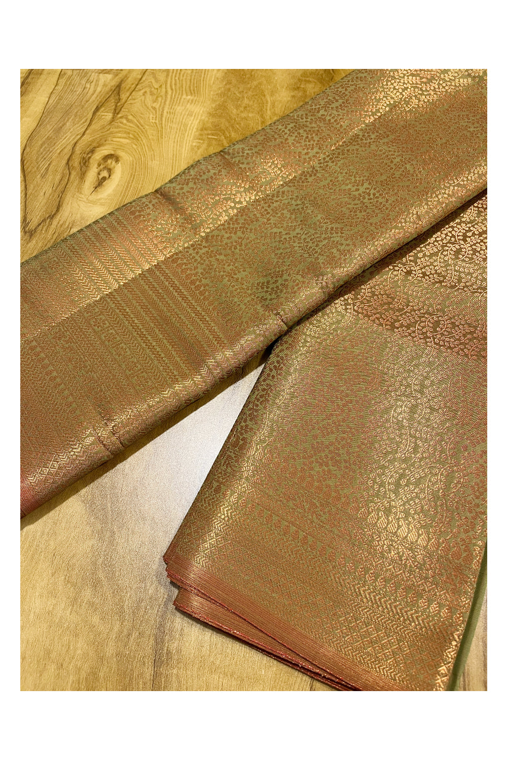 Southloom Premium Semi Silk Zari Work Brocade Saree in Bridal Green with Matching Pallu