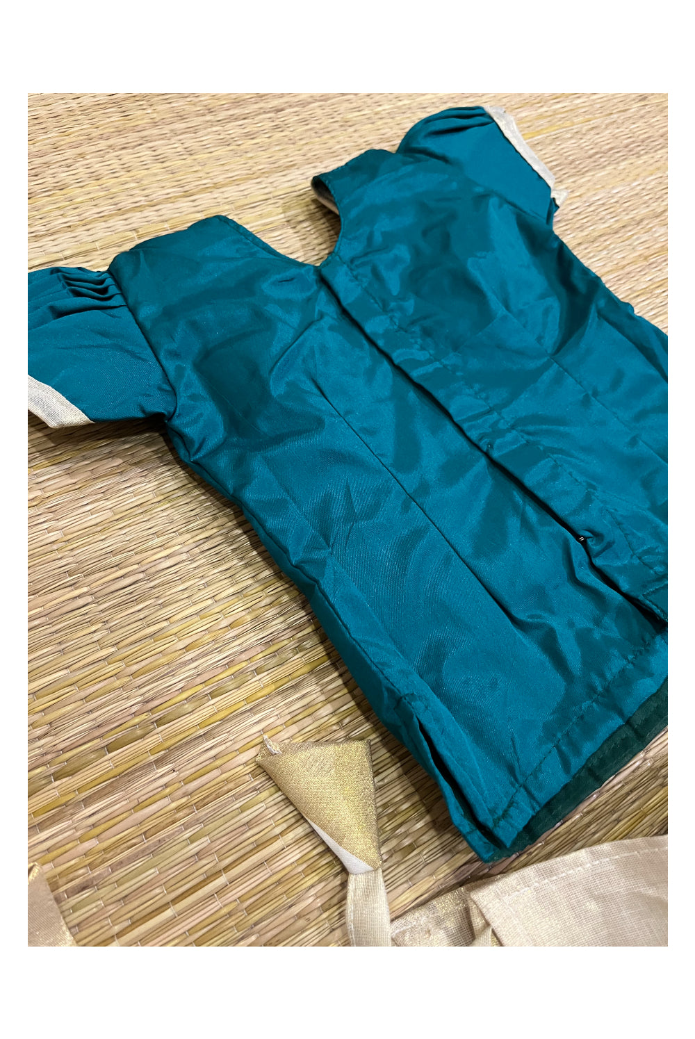 Southloom Kerala Green Pavada Blouse with Bead Work for Kids (Age 1 - 10)