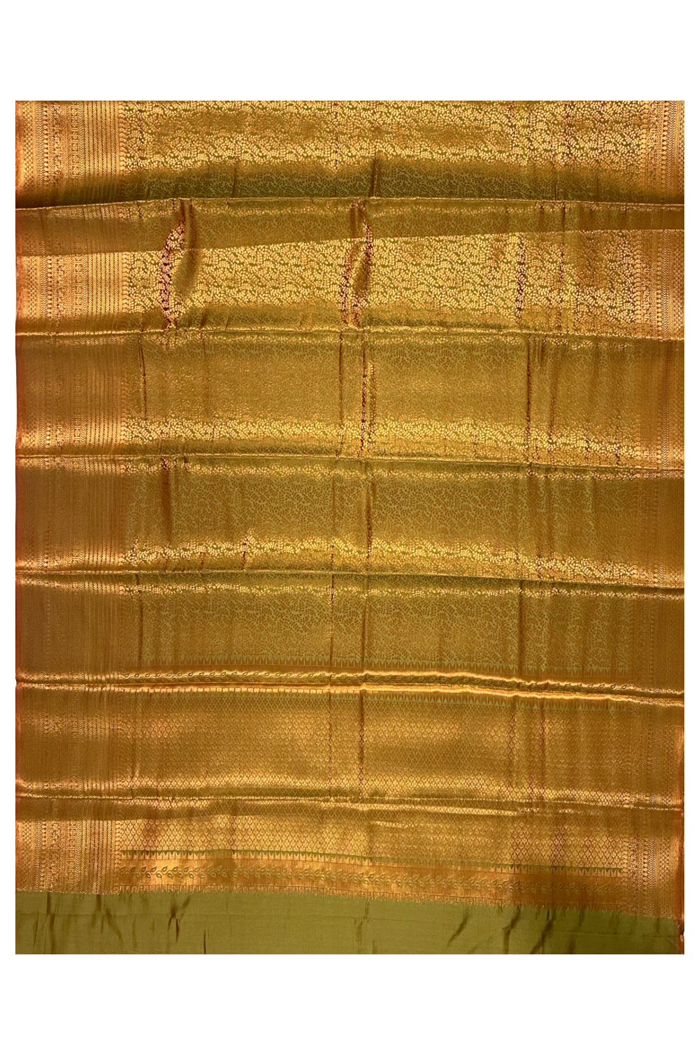 Southloom Premium Semi Silk Zari Work Brocade Saree in Bridal Green with Matching Pallu