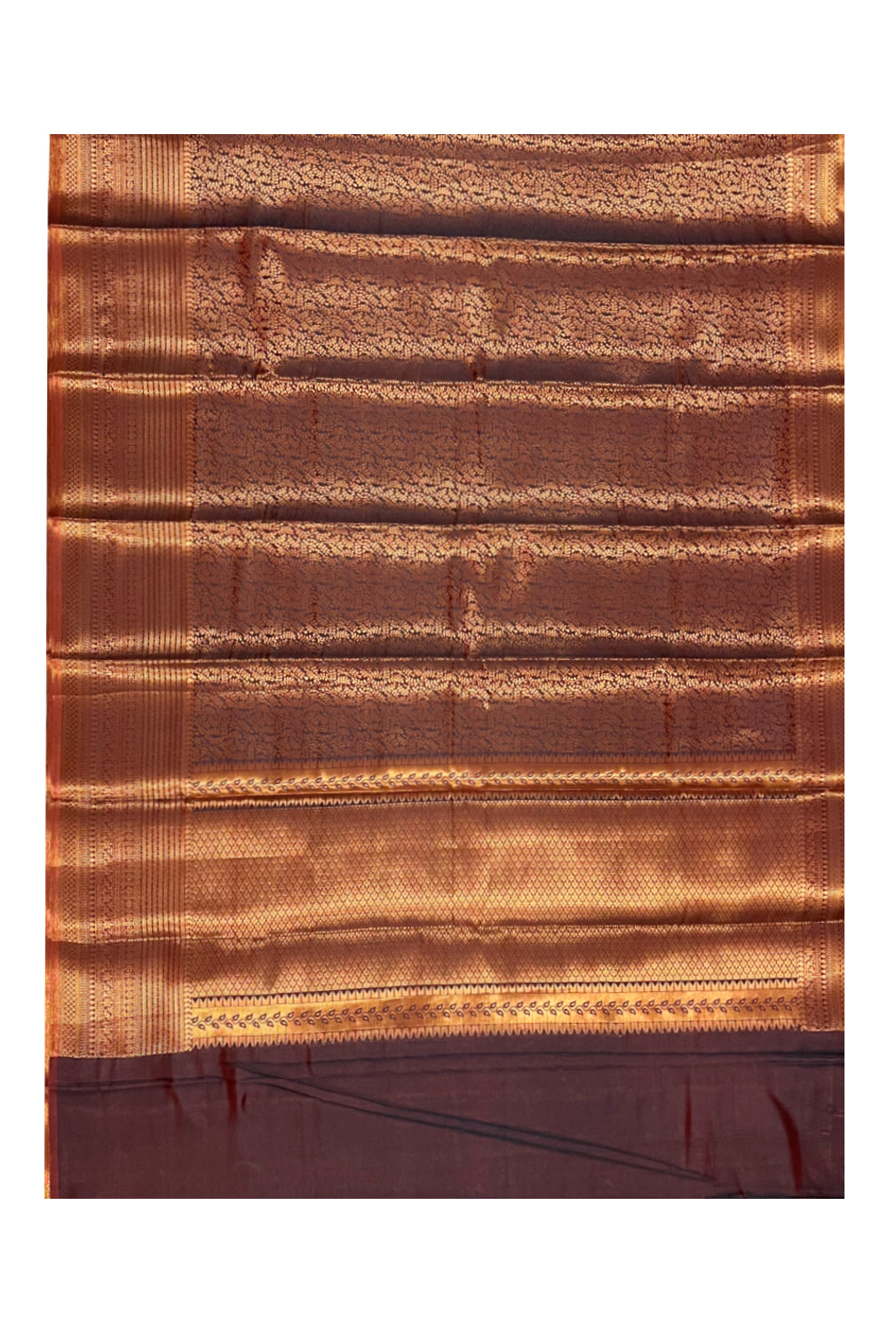 Southloom Premium Semi Silk Zari Work Brocade Saree in Bridal Brown with Matching Pallu