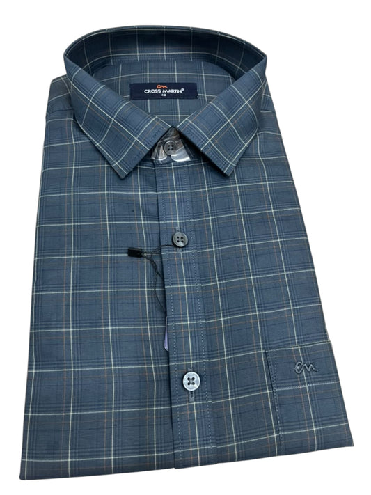 Southloom Pure Cotton Blue Check Shirt SLSHIRT 42FS