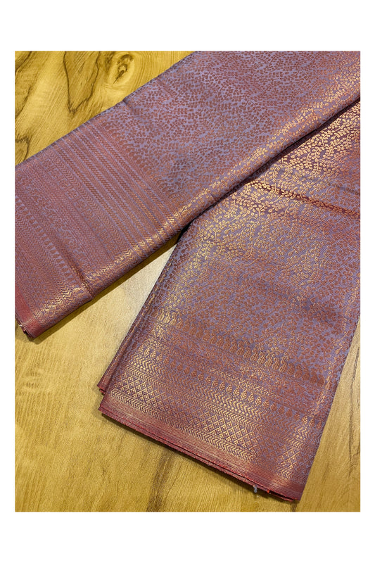 Southloom Premium Semi Silk Zari Work Brocade Saree in Bridal Grey with Matching Pallu