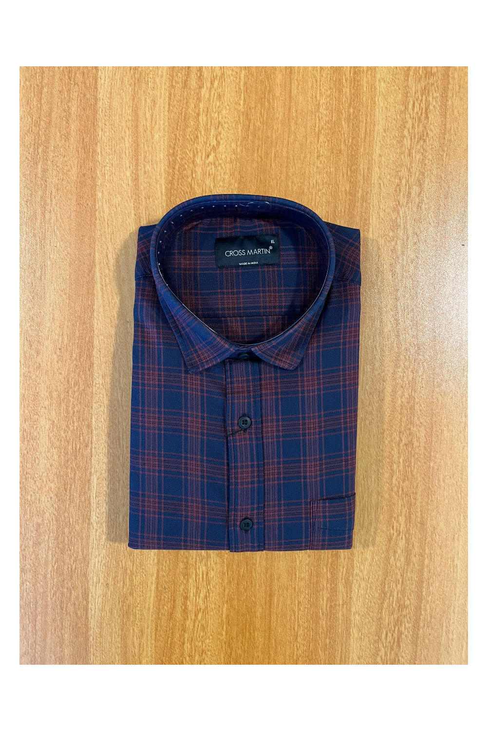 Pure Cotton Blue Check Shirt (42 FS)
