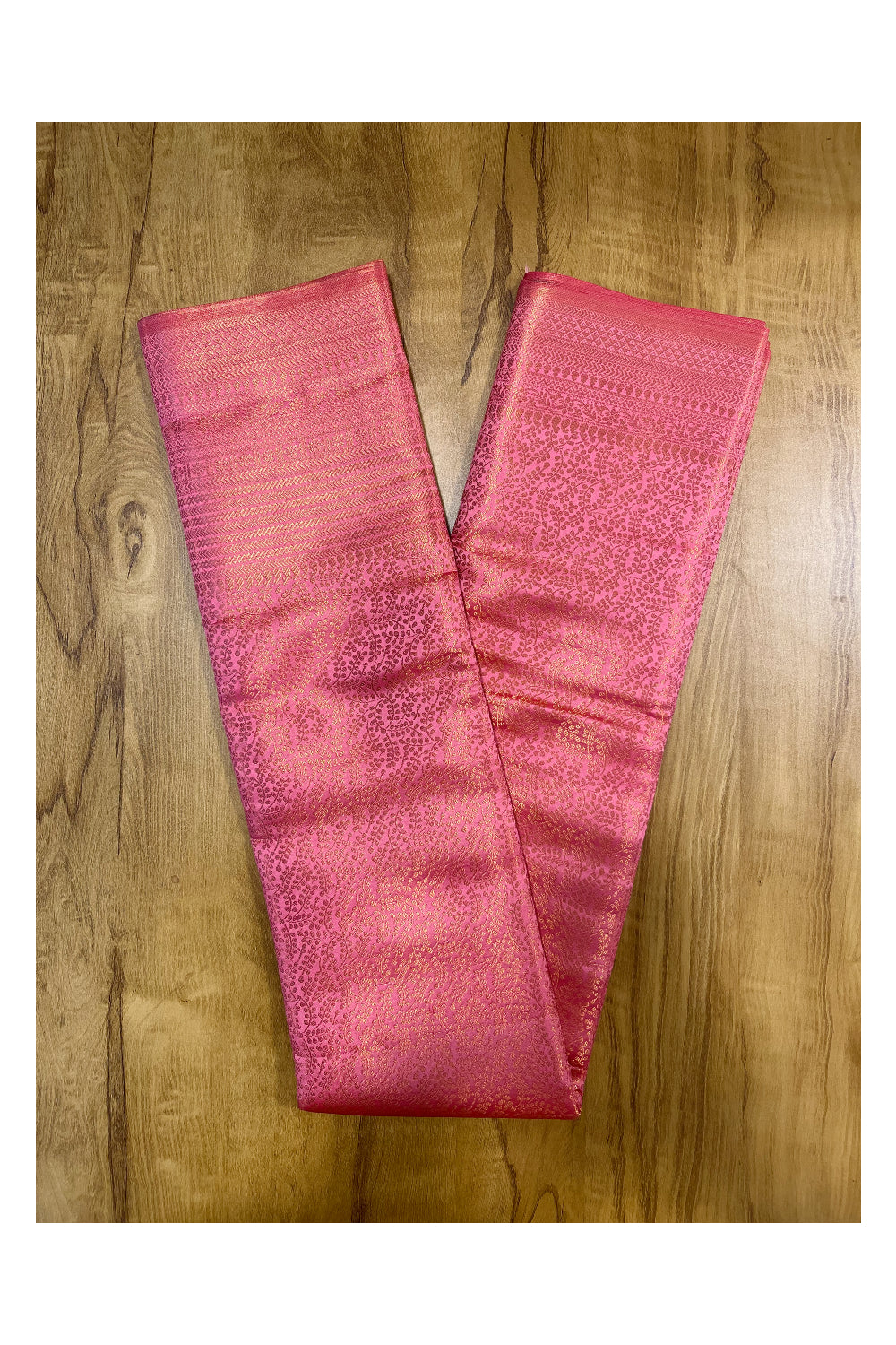 Southloom Premium Semi Silk Zari Work Brocade Saree in Bridal Pink with Matching Pallu