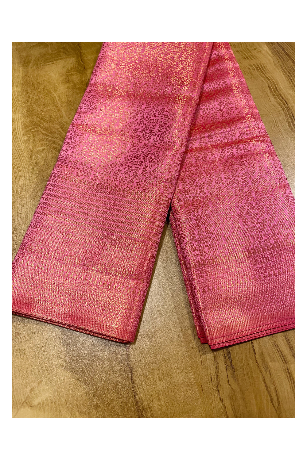 Southloom Premium Semi Silk Zari Work Brocade Saree in Bridal Pink with Matching Pallu