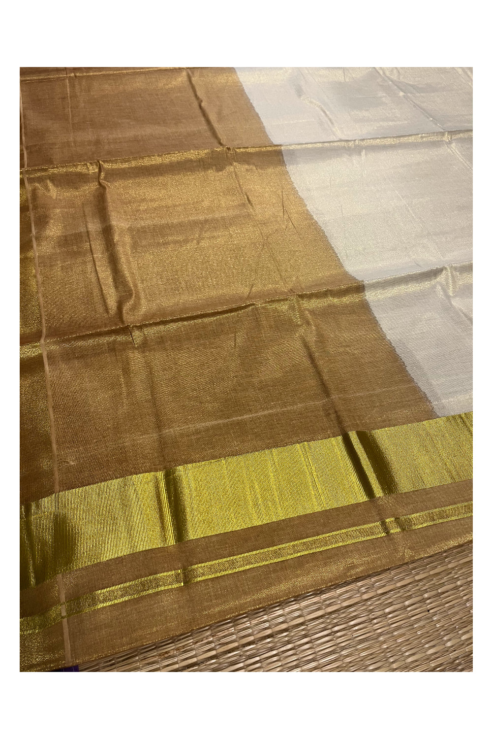 Southloom Tie & Dye - Half & Half Multi Colour Brown Design Saree with Kasavu Border