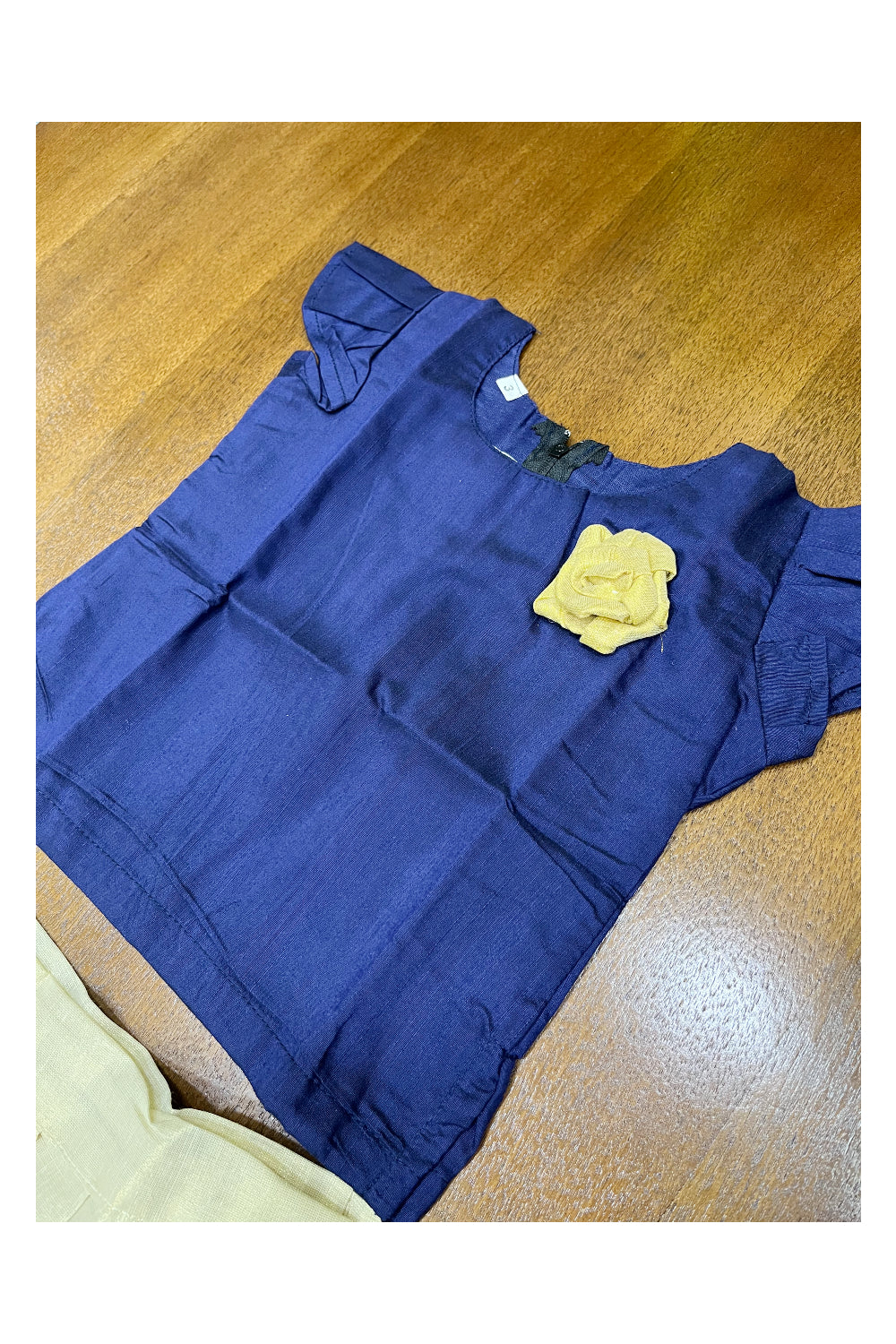 Southloom Kerala Blue Pattupavada and Blouse with Flower Design (Age 2- 5)