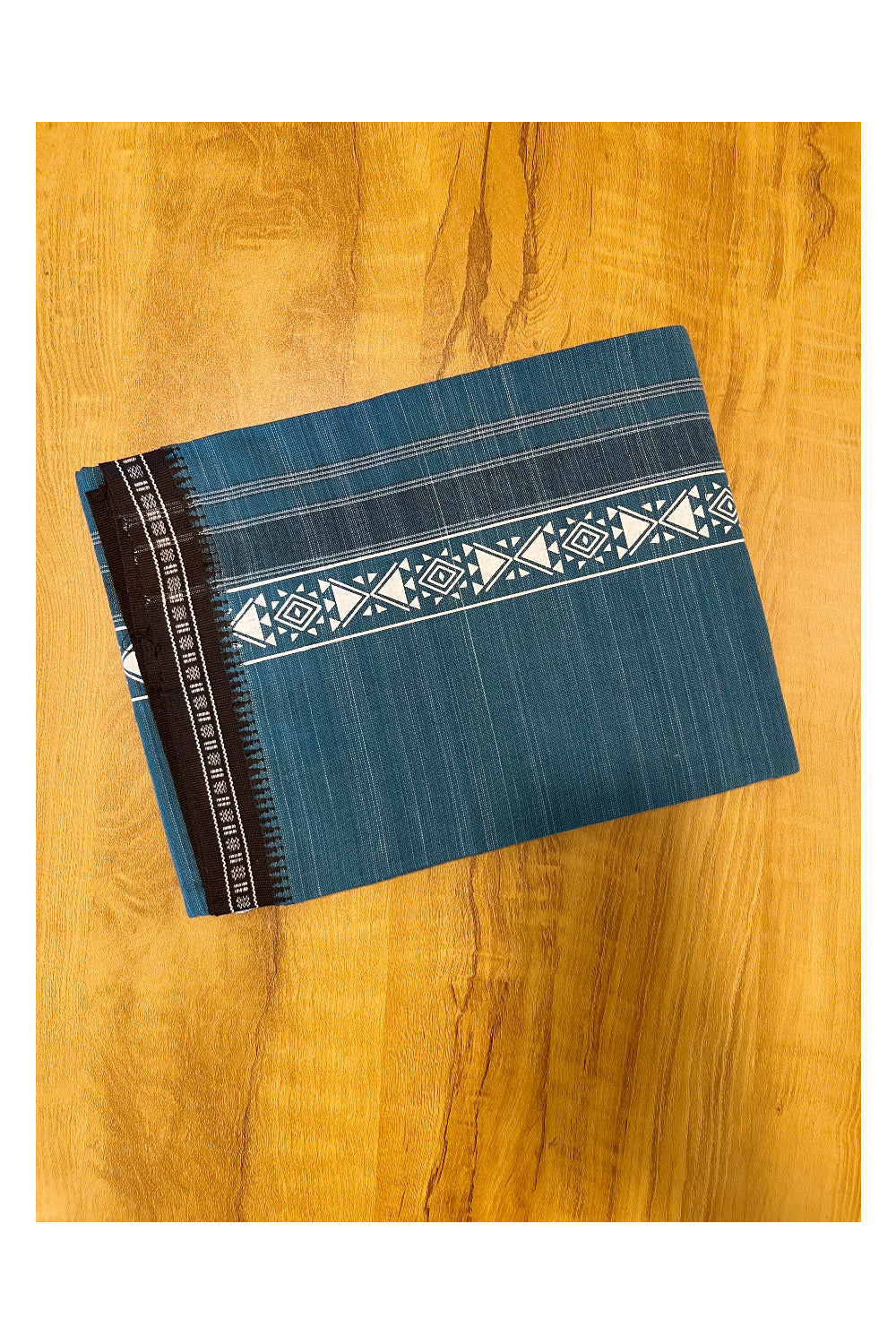Southloom Blue Printed Single Mundu / Otta Mundu / Lungi (South Indian Kerala Dhoti)