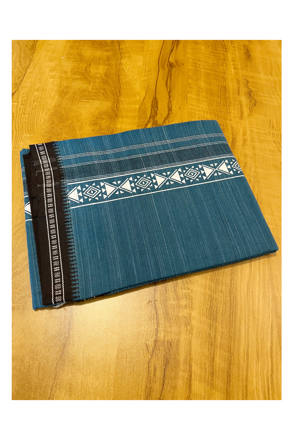 Southloom Blue Printed Single Mundu / Otta Mundu / Lungi (South Indian Kerala Dhoti)