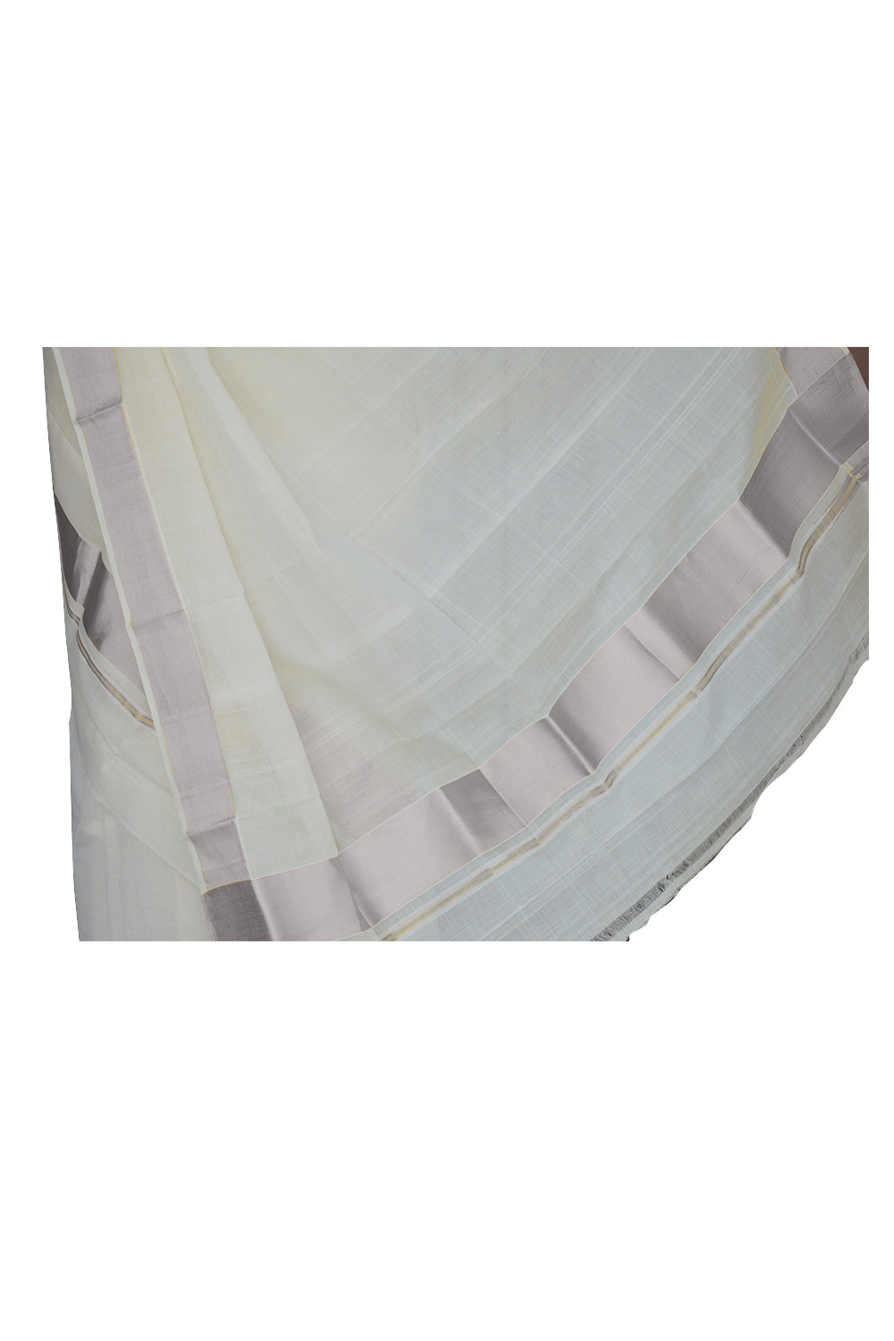 Mundum Neriyathum Single (Set Mundu) with 3 Inch Half Fine Silver Kasavu Kara 2.80 Mtrs