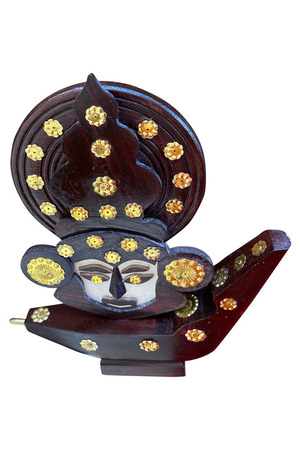 Southloom Handmade Kathakali Face on Chundan Vallam (Snake Boat) Handicraft