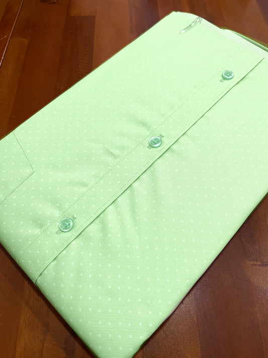 Pure Cotton Light Green With Dots Printed Shirt (46 HS)