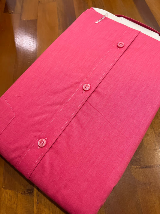 Pure Cotton Dark Pink Solid Shirt (46 FS)