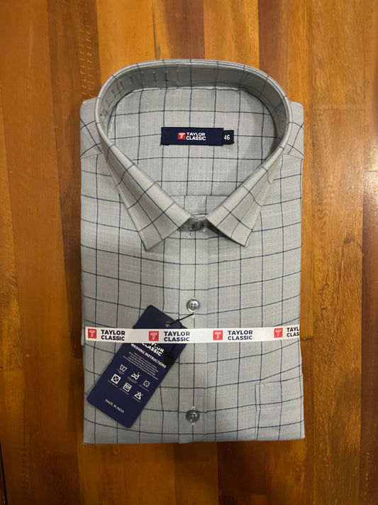 Pure Cotton Grey Checkered Shirt SLSHIRT 46 FS