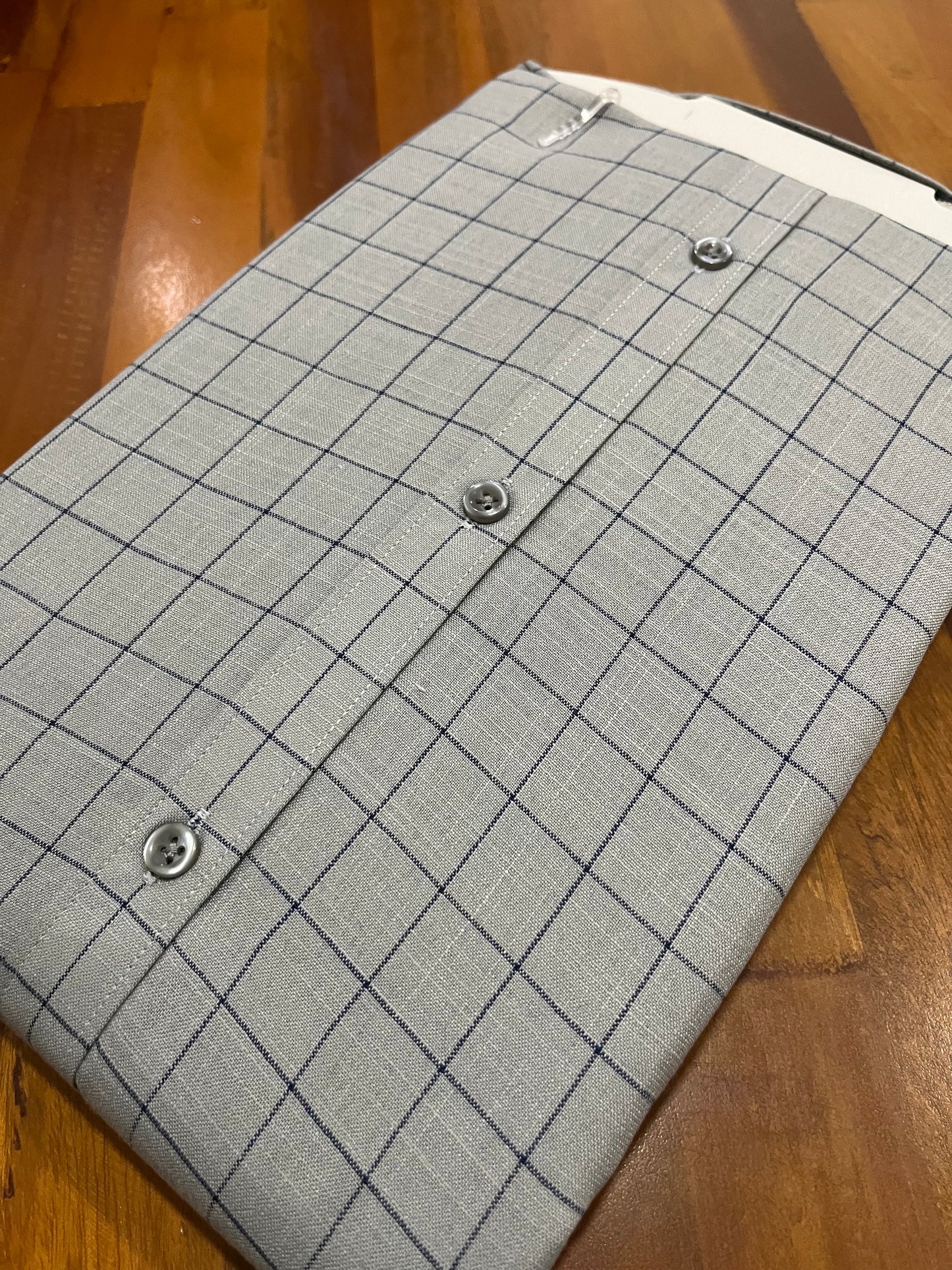 Pure Cotton Grey Checkered Shirt SLSHIRT 46 FS