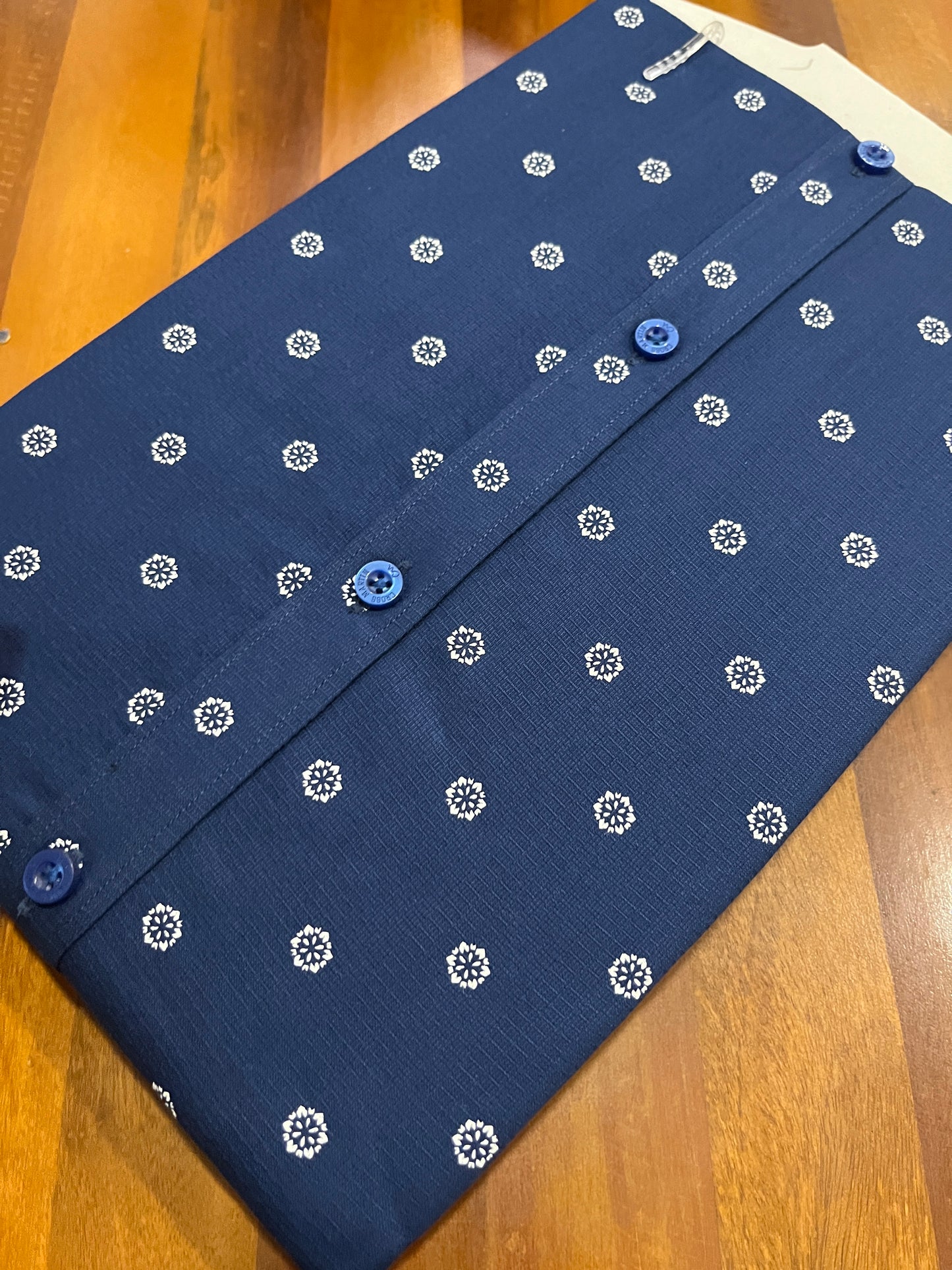 Pure Cotton Blue Printed Solid Shirt SLSHIRT 38 FS