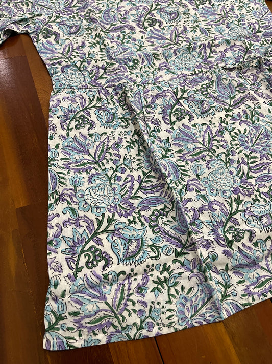 Southloom Jaipur Cotton Floral Hand Block Printed Top (Half Sleeves)