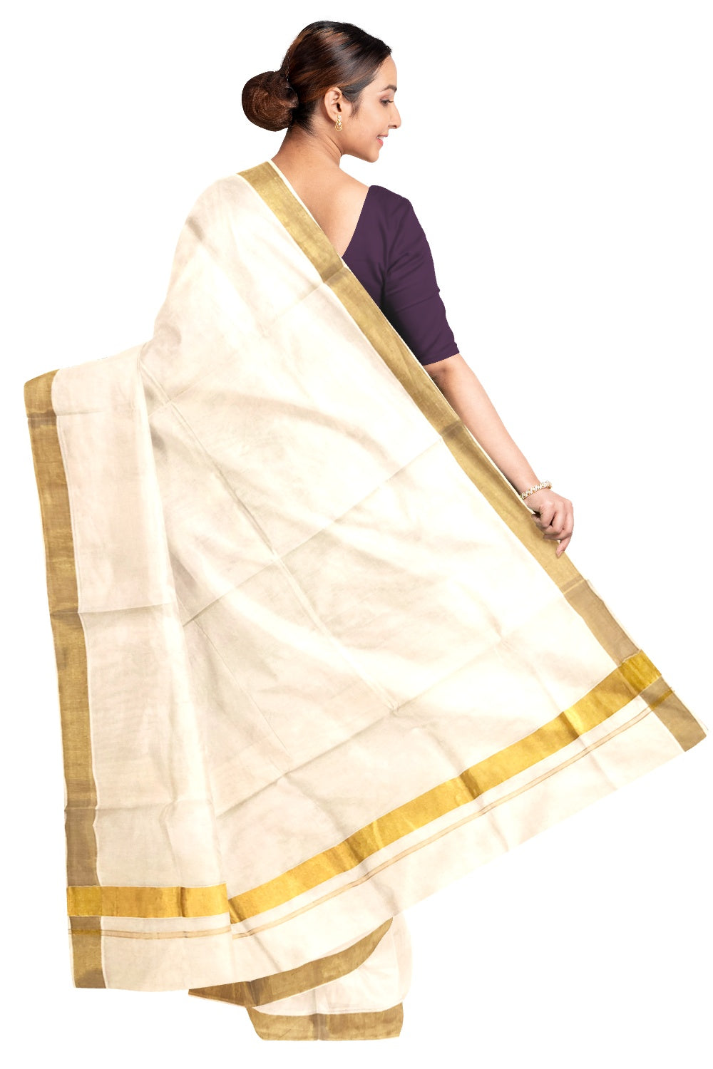 Pure Cotton Kerala Saree with 2x2 Kasavu Border