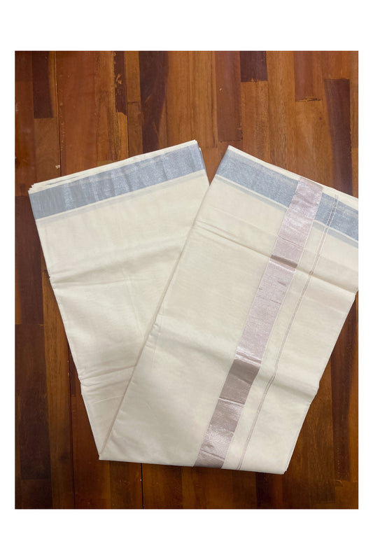 Pure Cotton Kerala Saree with 2x2 Silver Kasavu Border