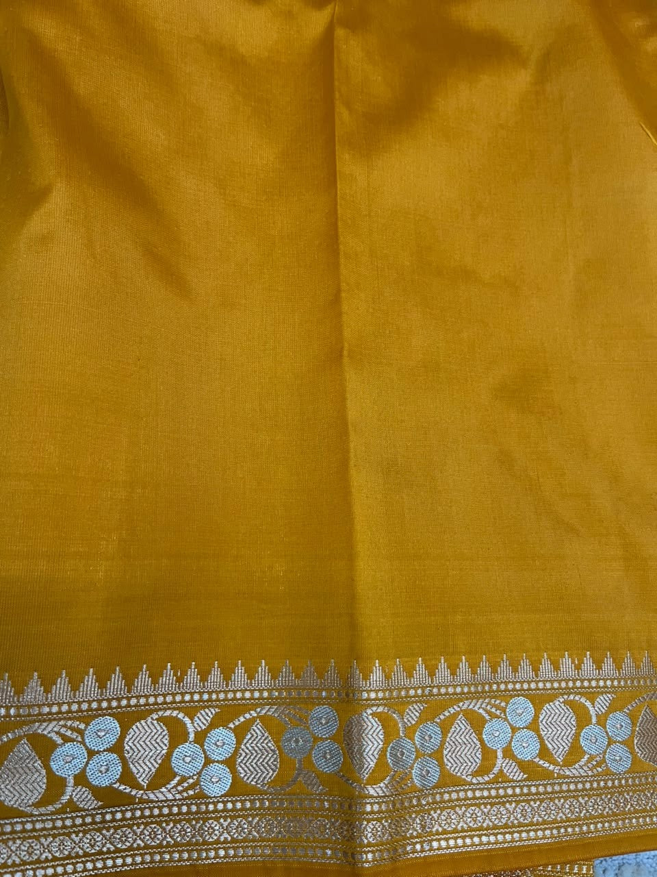 Southloom Satin Banarasi Silk Saree with Woven Work on Body and Borders In Yellow