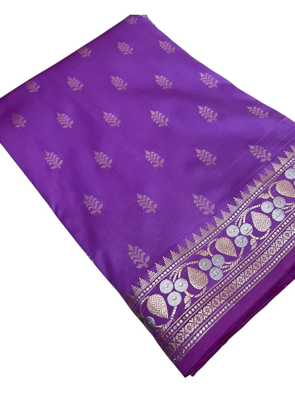 Southloom Satin Banarasi Silk Saree with Woven Work on Body and Borders In Magenta