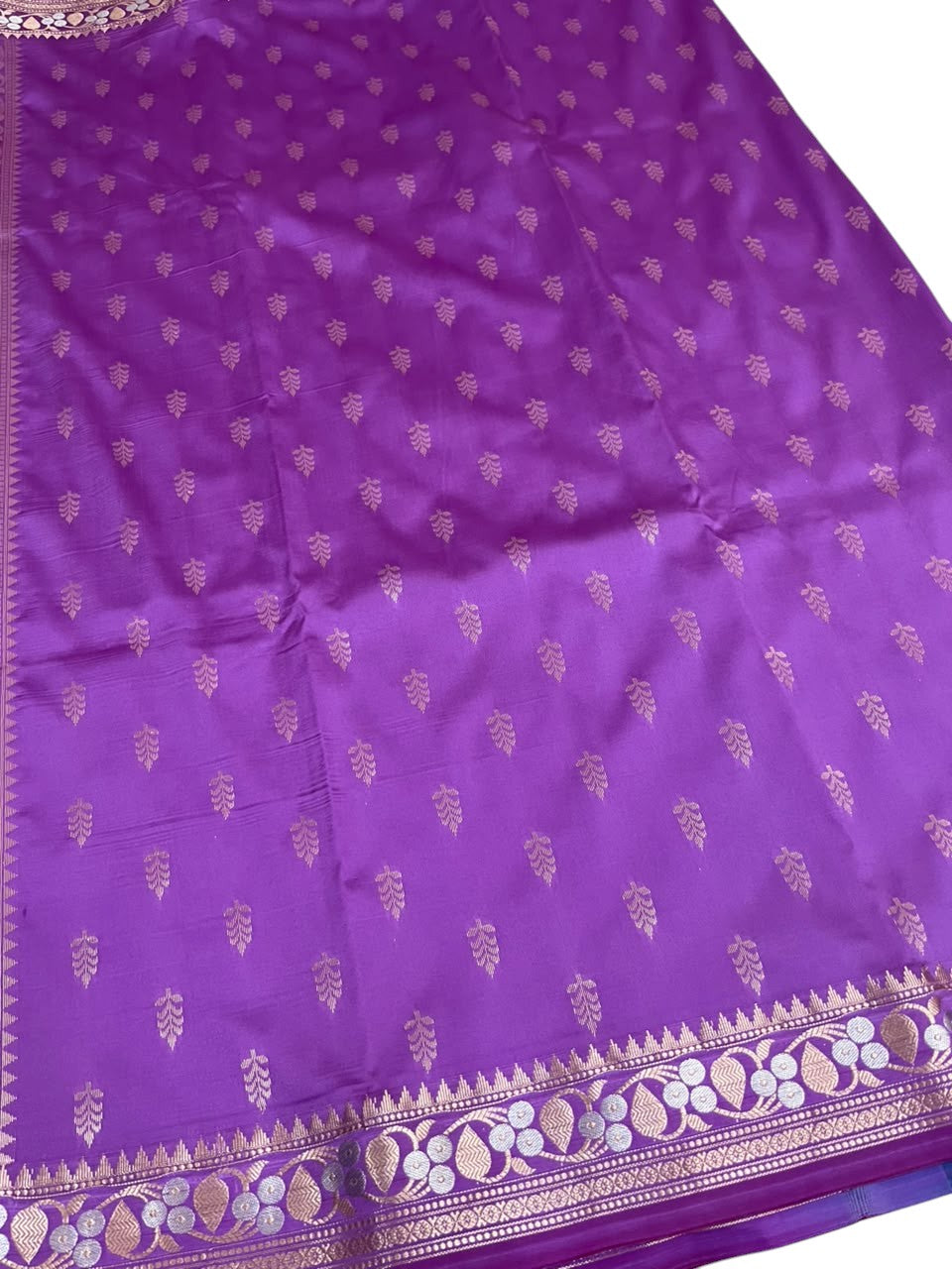 Southloom Satin Banarasi Silk Saree with Woven Work on Body and Borders In Magenta