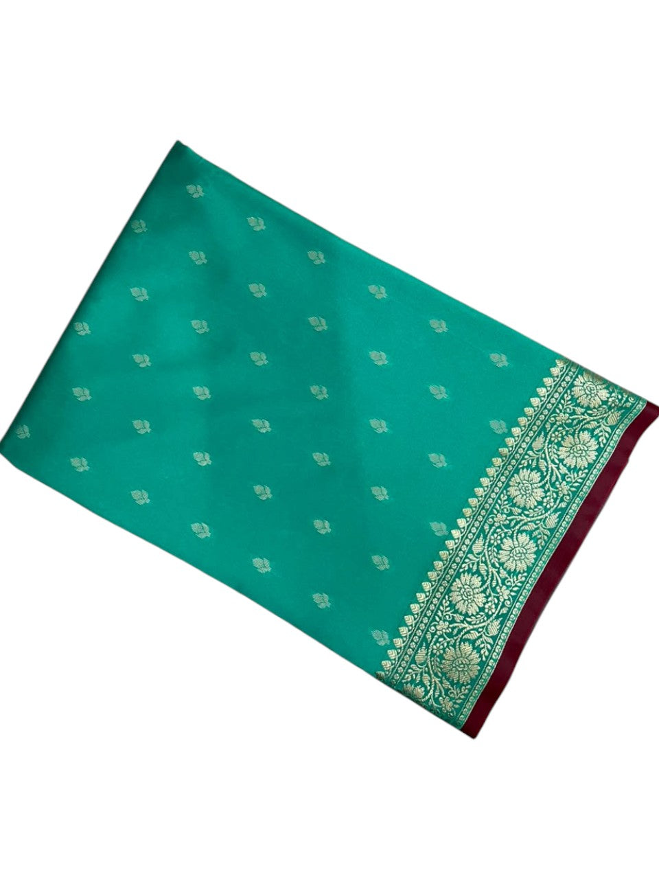 Southloom Satin Banarasi Silk Saree with Woven Work on Body and Borders In Blue