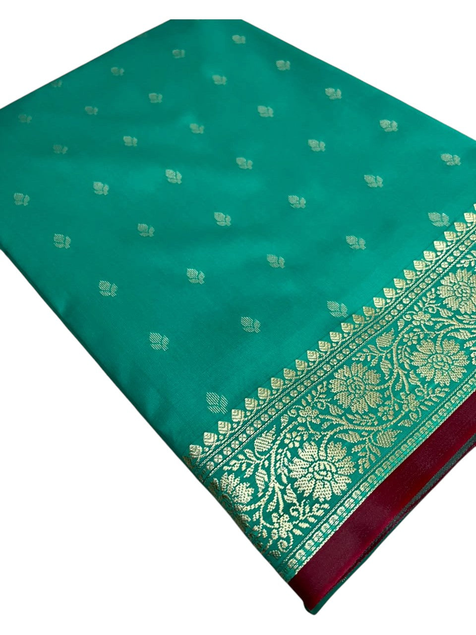 Southloom Satin Banarasi Silk Saree with Woven Work on Body and Borders In Blue