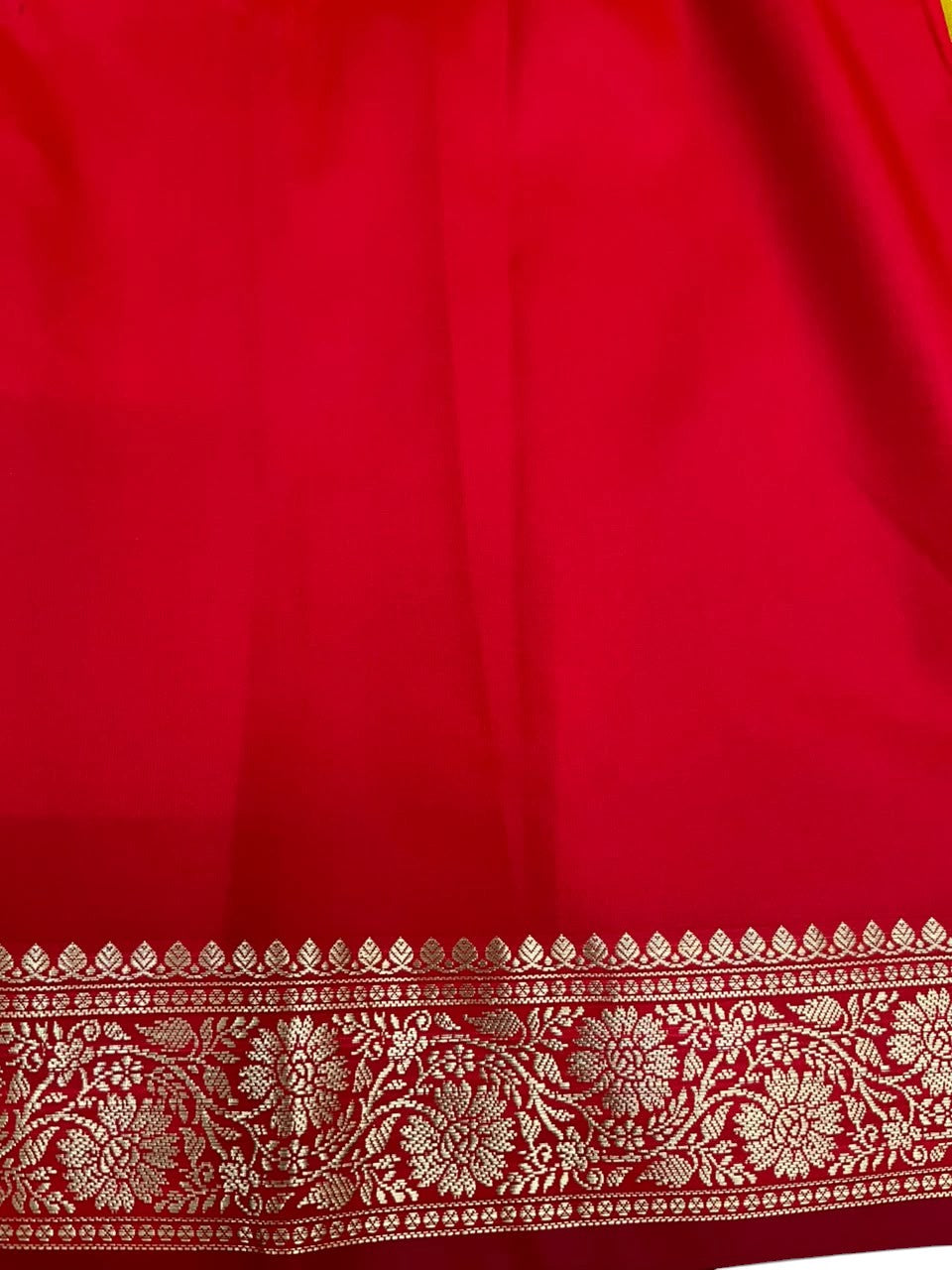 Southloom Satin Banarasi Silk Saree with Woven Work on Body and Borders In Olive Green