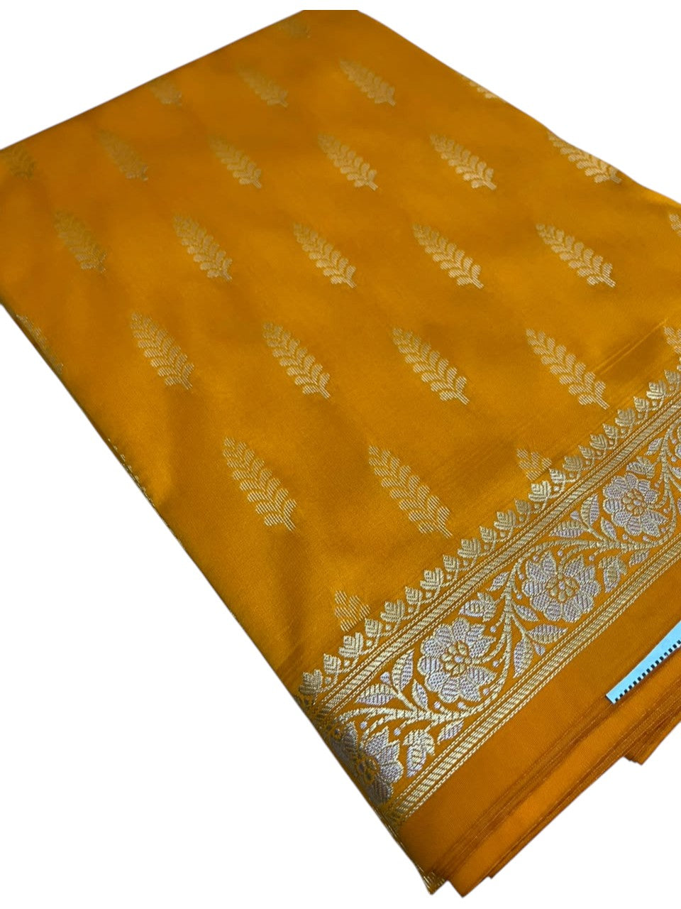 Southloom Satin Banarasi Silk Saree with Woven Work on Body and Borders In Yellow