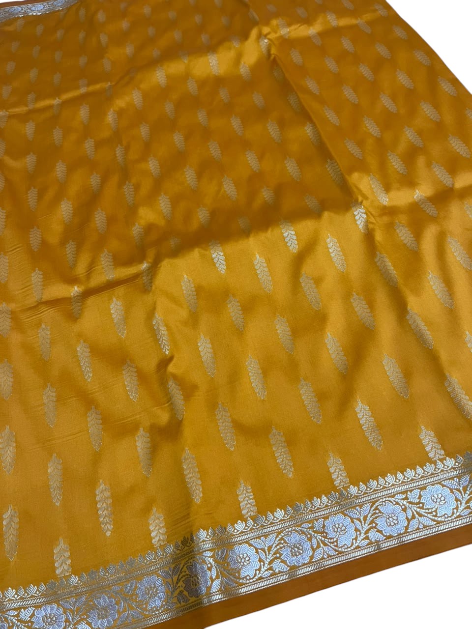 Southloom Satin Banarasi Silk Saree with Woven Work on Body and Borders In Yellow