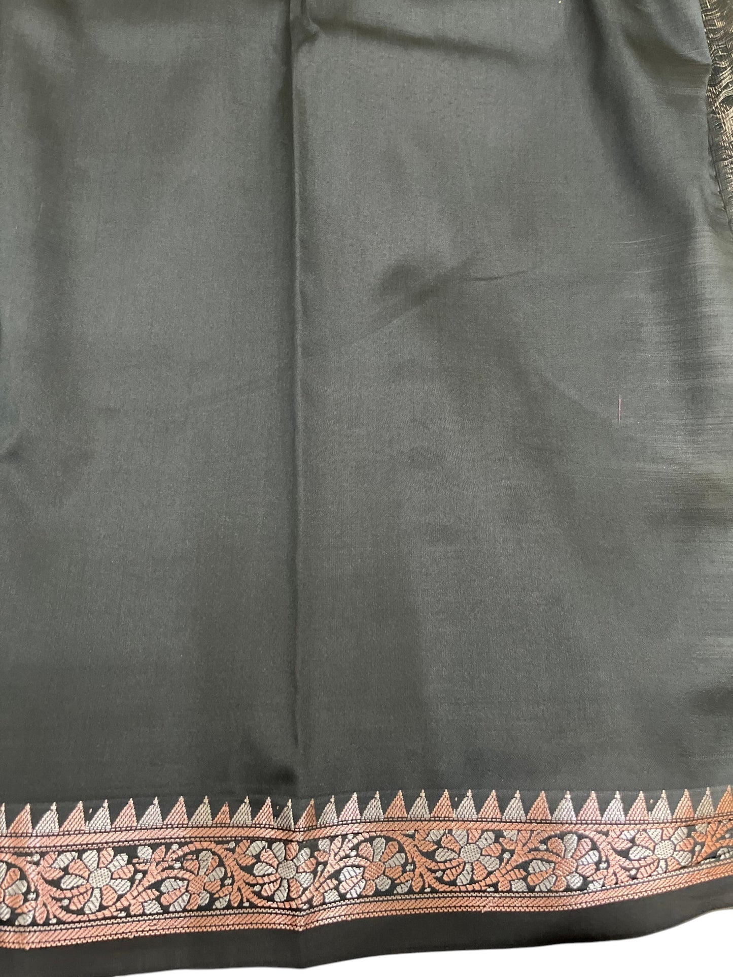 Southloom Satin Banarasi Silk Saree with Woven Work on Body and Borders In Black