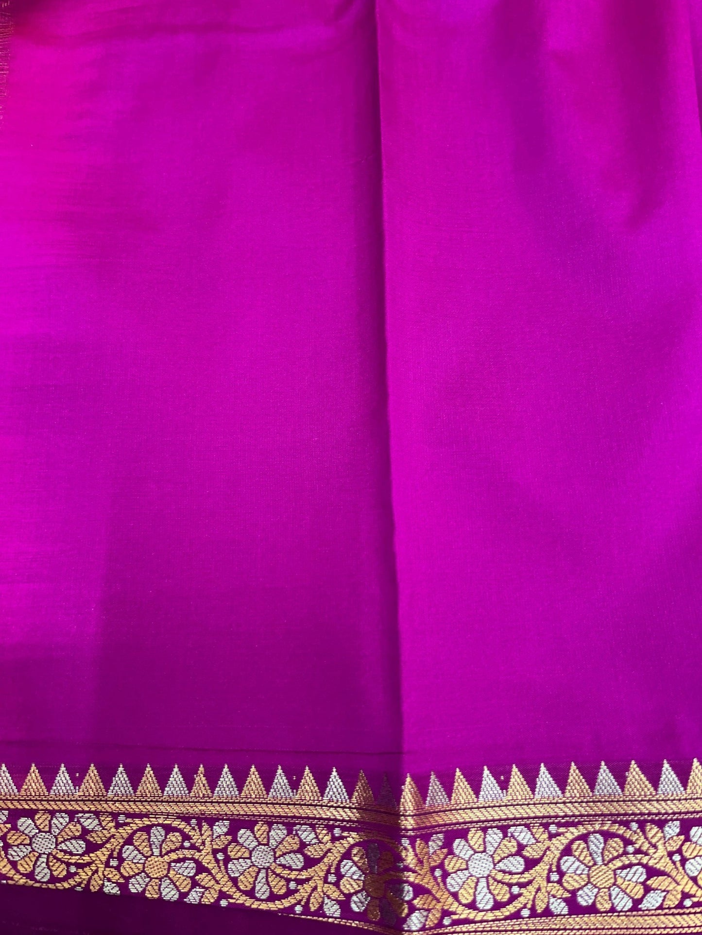 Southloom Satin Banarasi Silk Saree with Woven Work on Body and Borders In Magenta