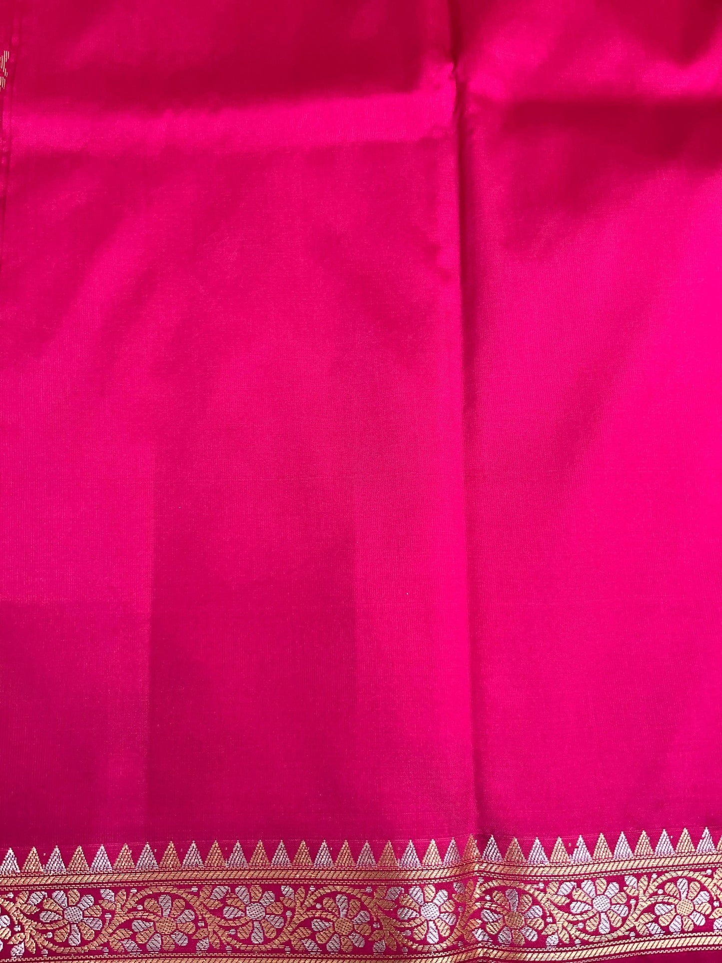 Southloom Satin Banarasi Silk Saree with Woven Work on Body and Borders In Magenta