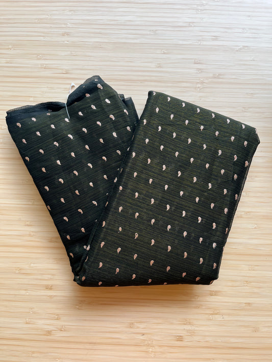 Vichithra Silks Green Colour With Gold Work SL191